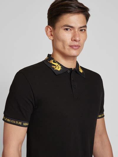 versace jeans poloshirt|Versace Jeans Couture Poloshirt met labelprint in zwart online .